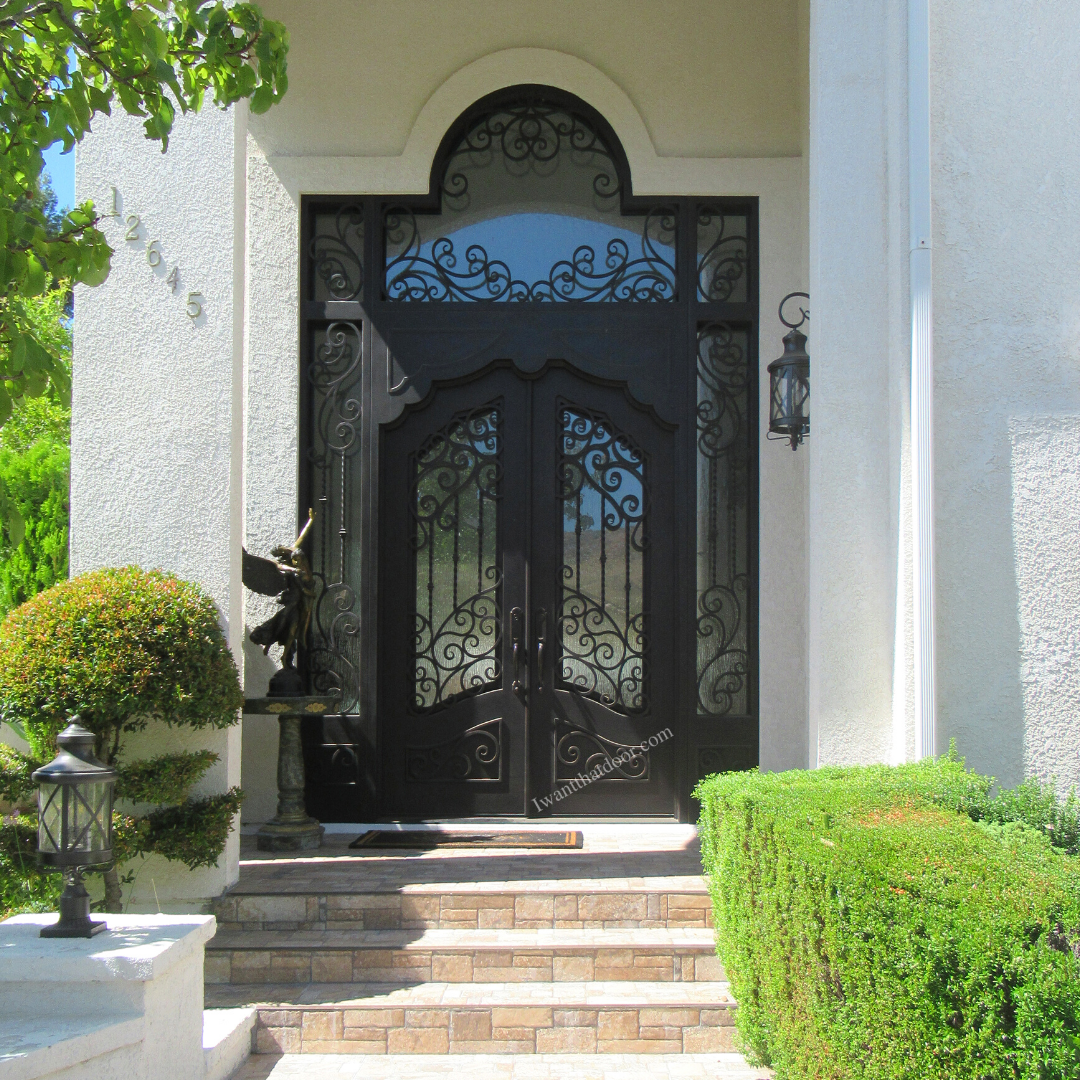 Centennial Double Entry Iron Door w/ Transom