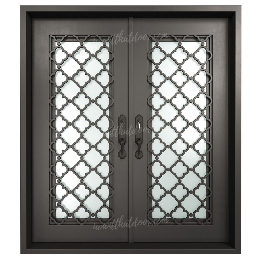 Triple Custom Wrought Iron French Doors 