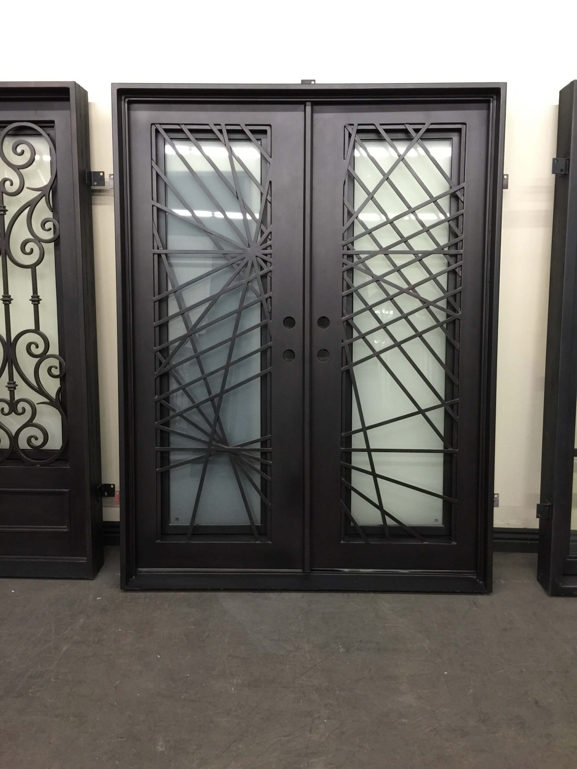 Laser Square Top Double Entry Iron Doors 