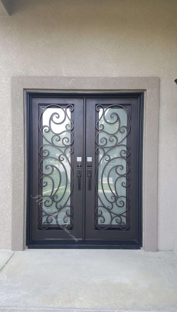 Tiffany Square Top Double Entry Iron Doors | Universal Iron Doors