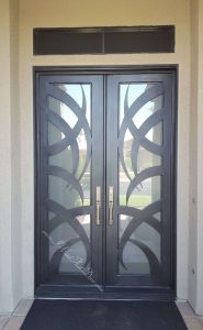 Tropical Square Top Double Entry Iron Doors | Universal Iron Doors