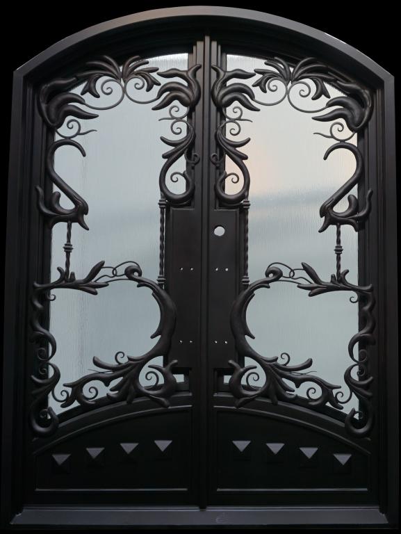 Gothic Eyebrow Top Double Entry Iron Doors | Universal Iron Doors