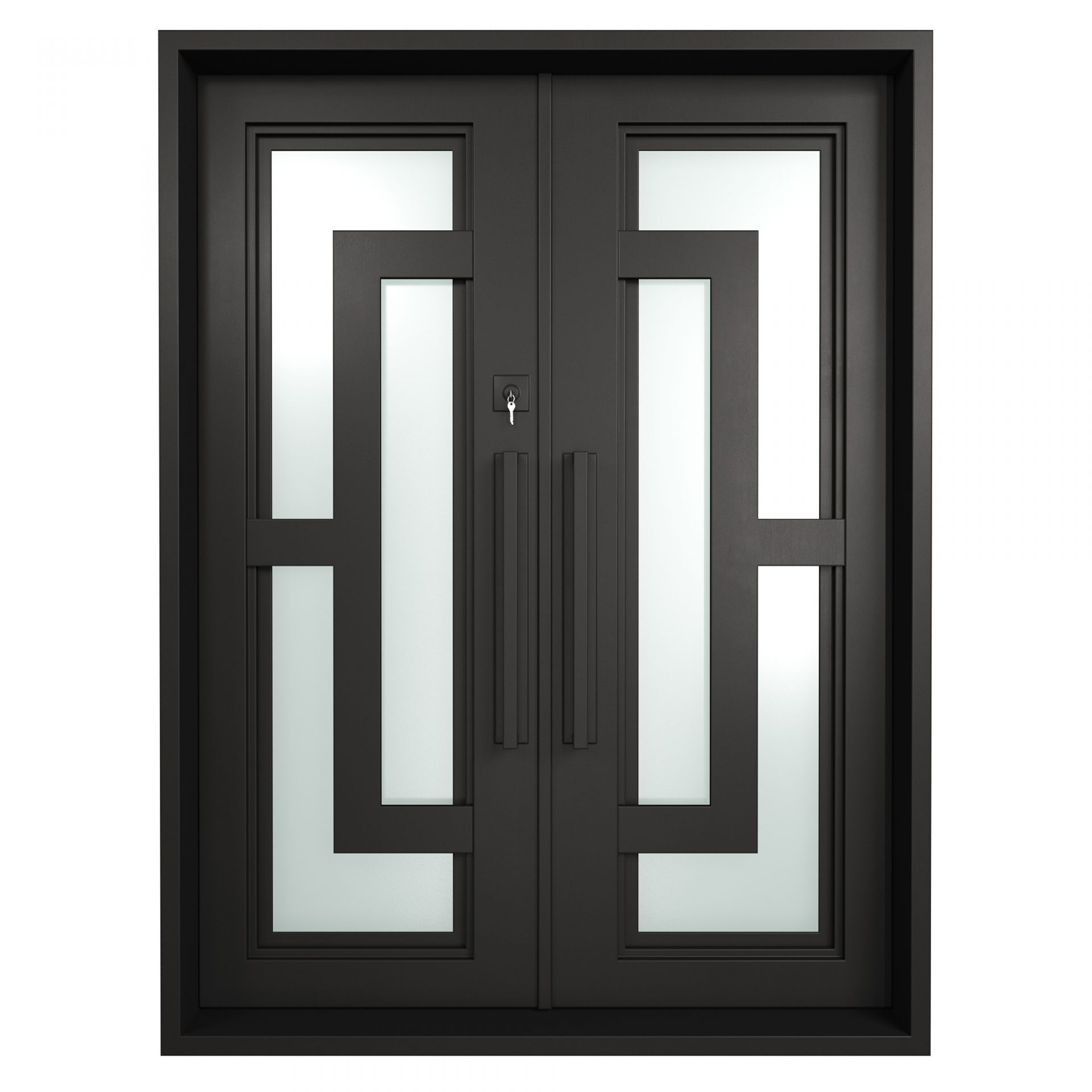 Oslo Square Top Double Entry Iron Door | Universal Iron Doors