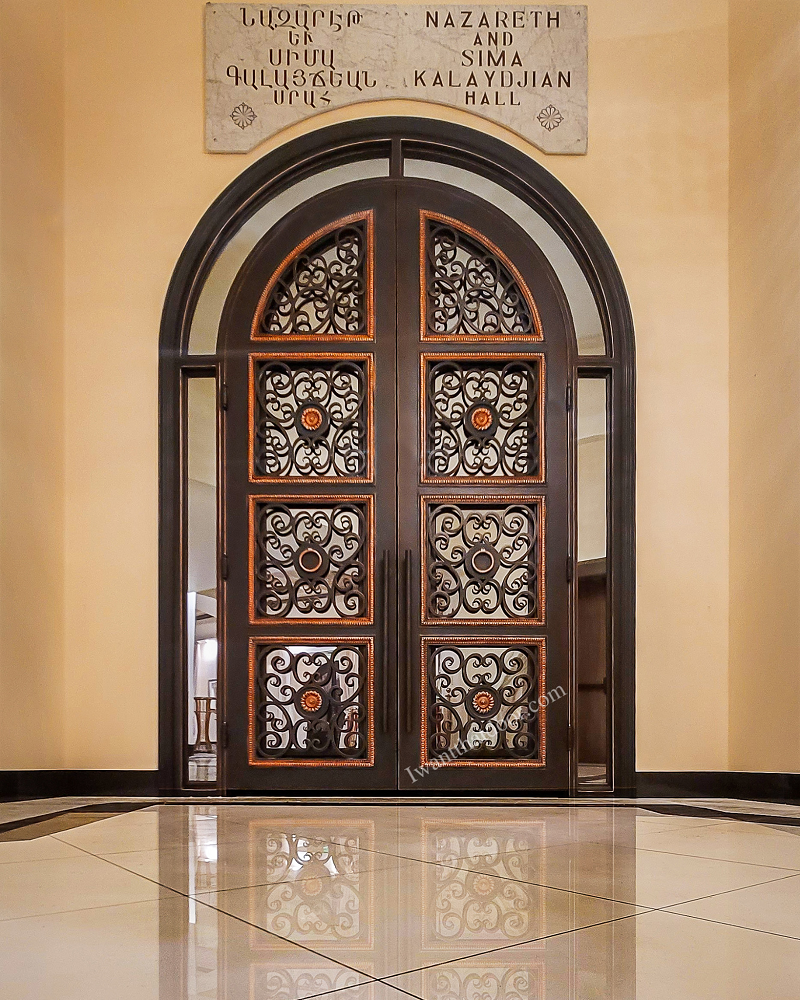 Decorative metal front doors