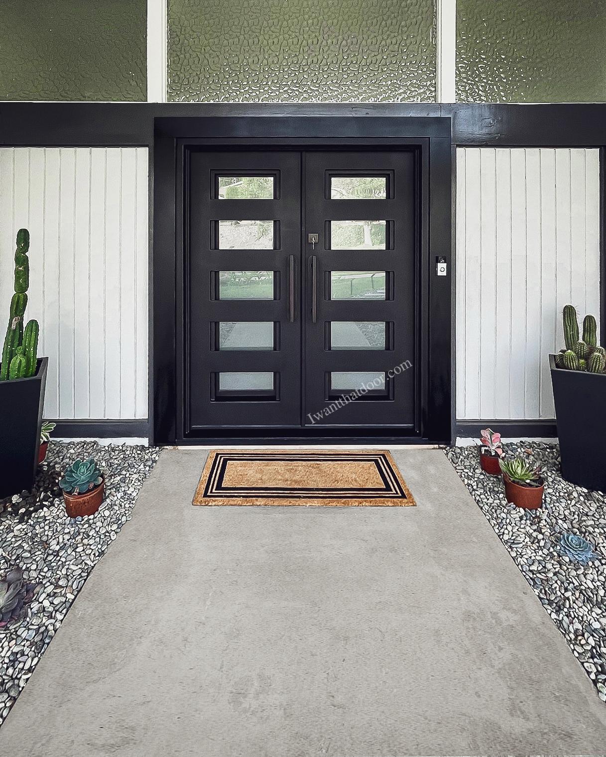 Wrought iron front entry doors