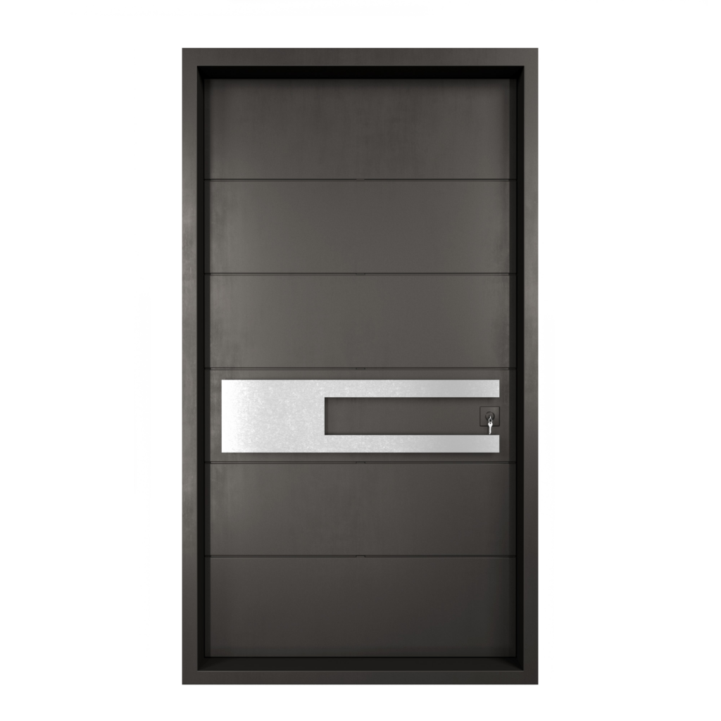 Black Frame Wrought Iron Pivot Door | Universal Iron Doors